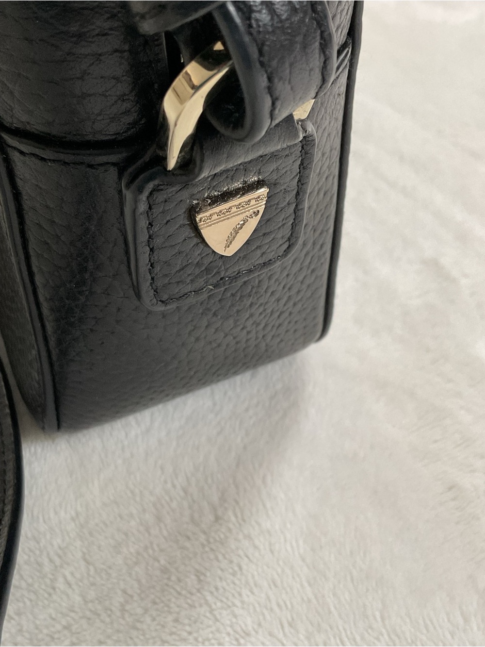 Aspinal of London Camera A Bag Black Pebble Leather Crossbody - Picture 9 of 16